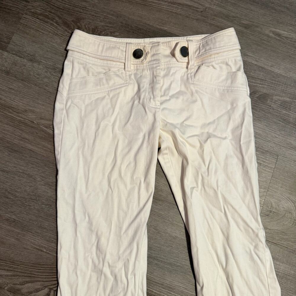Y2K Cache Low Rise Cream Flared Pants Size 2 - Picture 8 of 8
